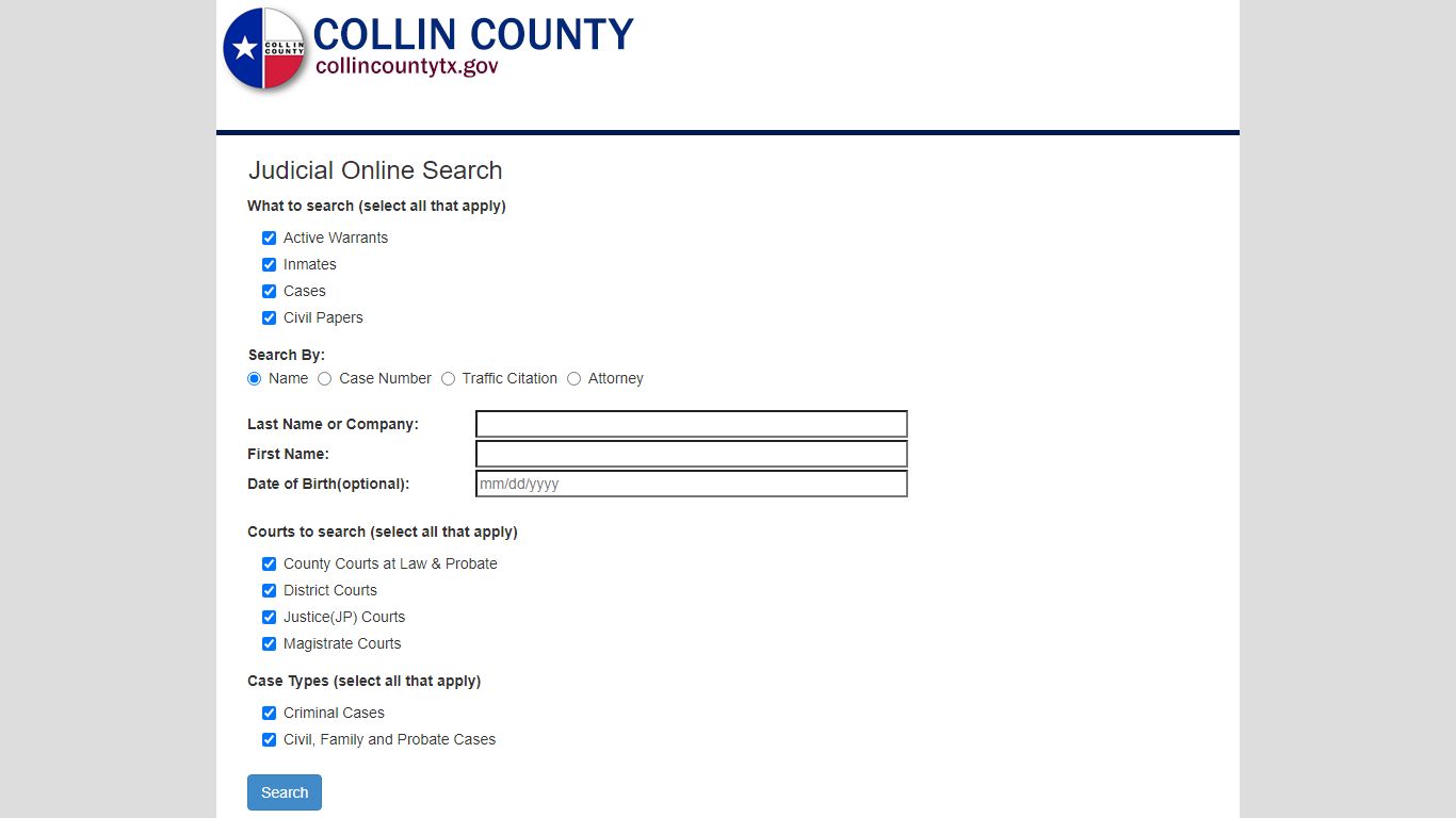 Judicial Online Search - Collin County